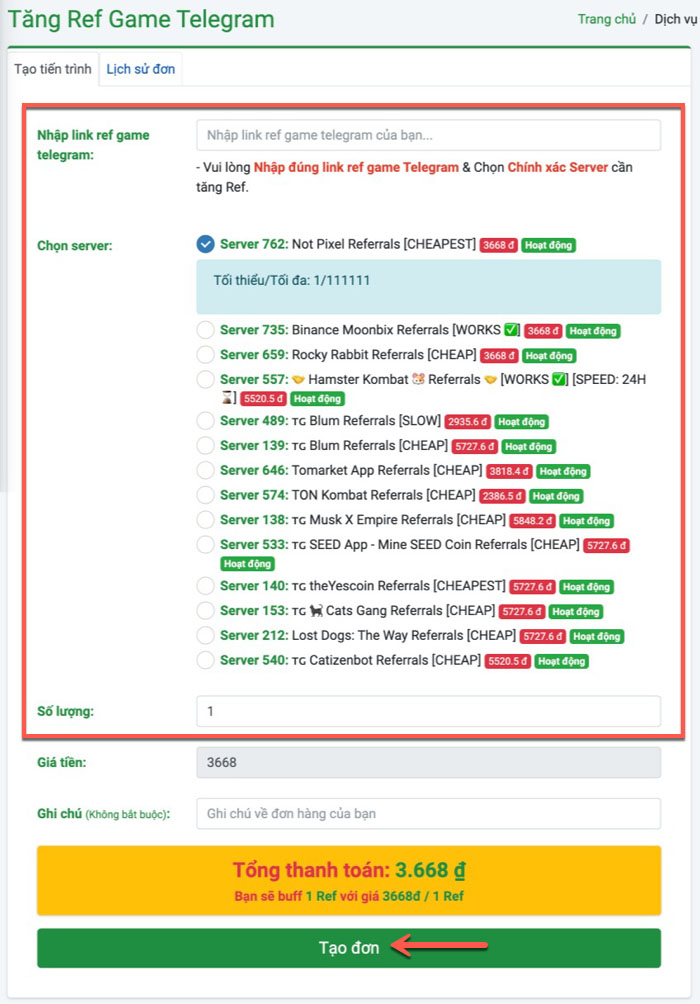 Tăng ref game telegram