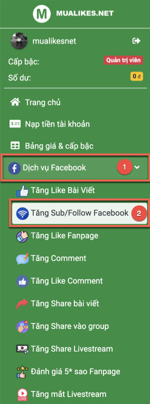 Sử dụng công cụ tăng Follow Facebook