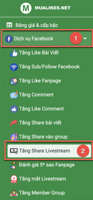 Buff tăng share Livestream