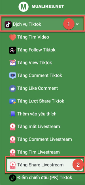 Bắt đầu buff tăng share Livestream