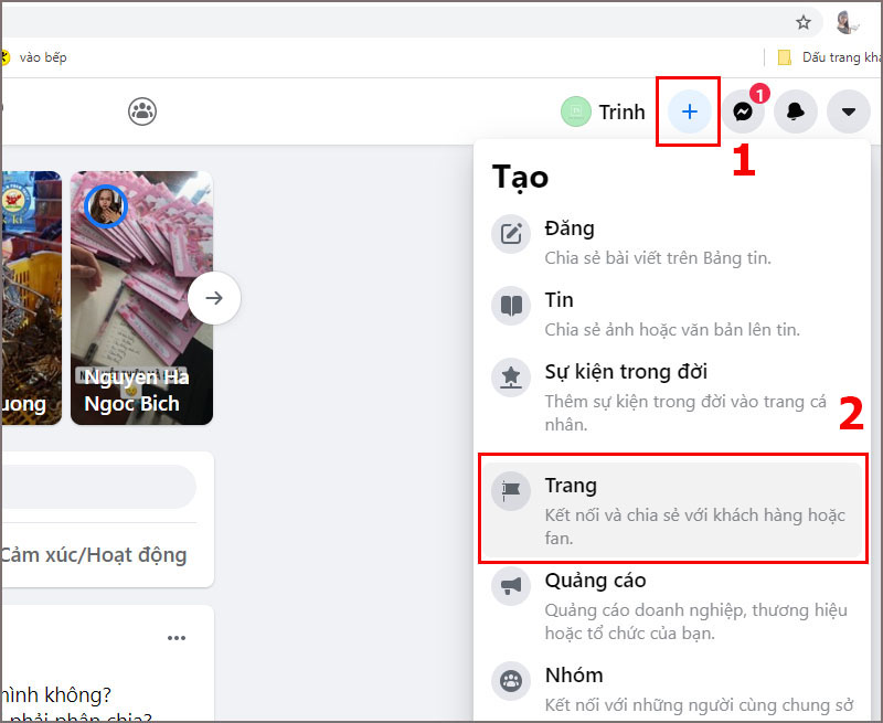 Tạo fanapge trên máy tính