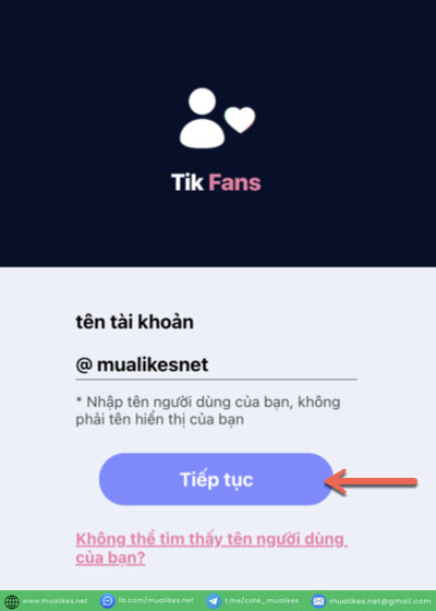 Nhập Username