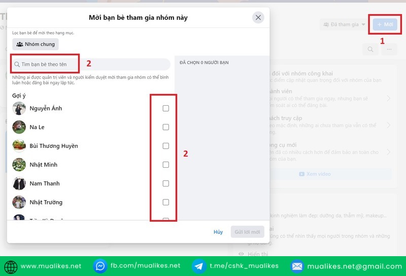Mời bạn bè tham gia nhóm