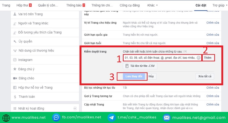 Chặn nội dung bình luận Facebook