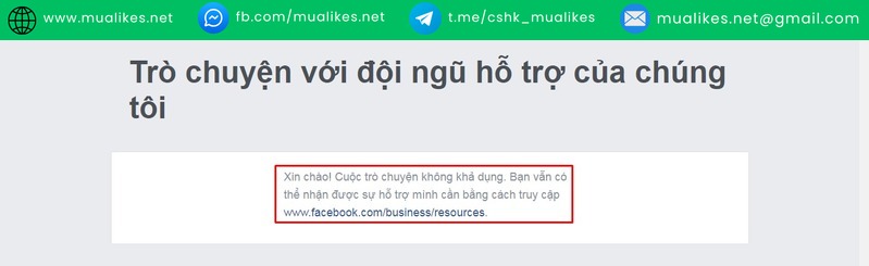 Liên hệ đội ngũ hỗ trợ Facebook