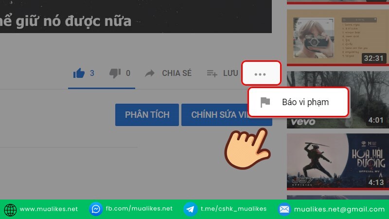 Thực hiện báo cáo YouTube