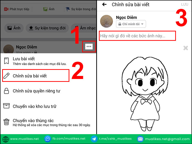 Chỉnh sửa trên Facebook cá nhân