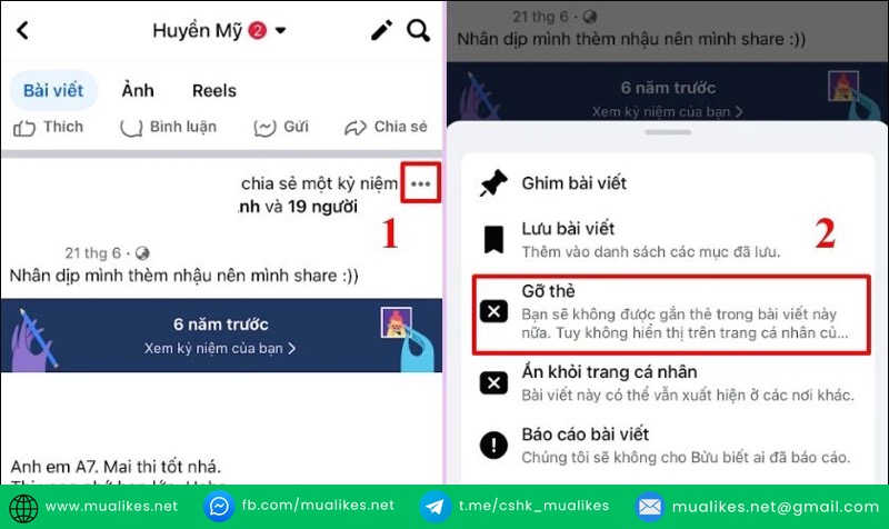 Gỡ ảnh thẻ Facebook