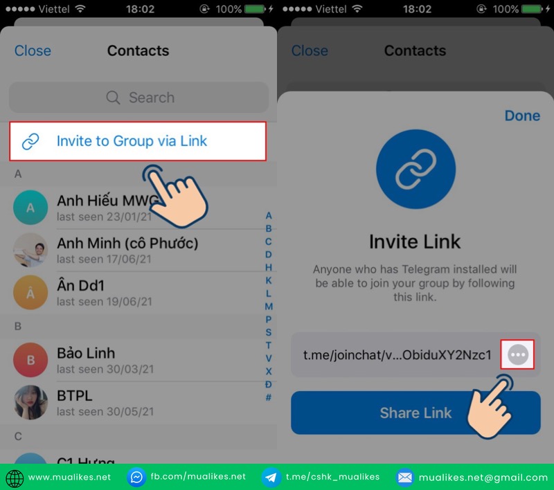 Cách lấy link nhóm Telegram