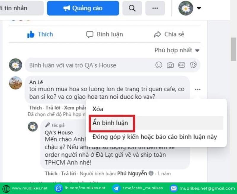 Ẩn bình luận trên Facebook đơn giản