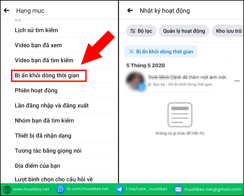 Khôi phục bài viết ẩn trên điện thoại