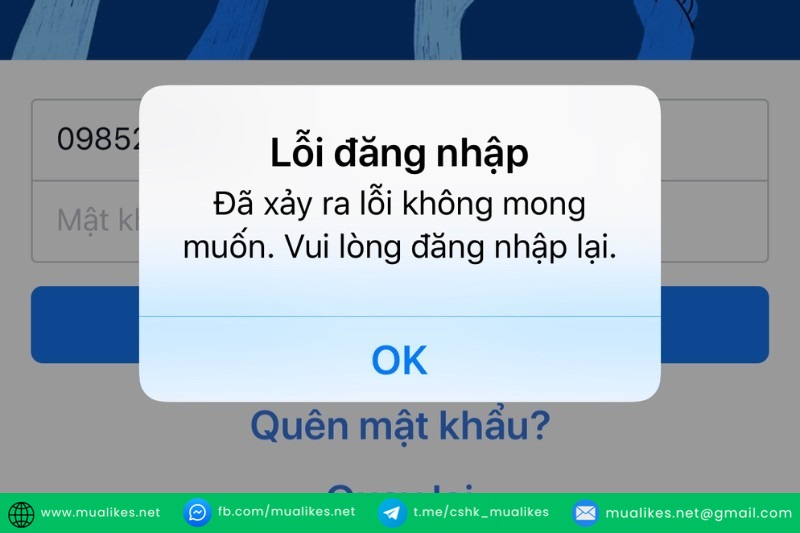 Không thể đăng nhập tài khoản