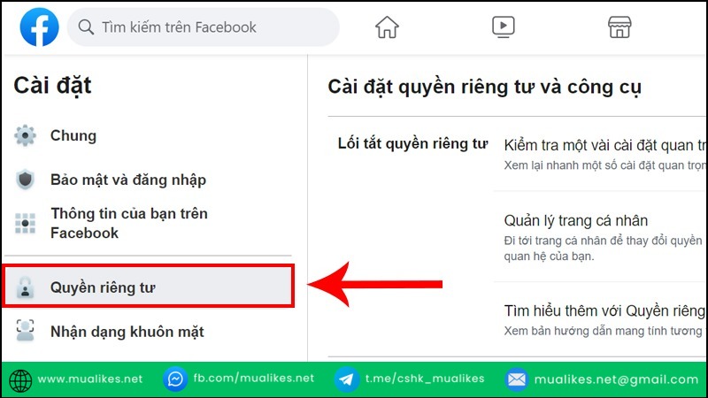 Kiểm tra cài đặt tài khoản 