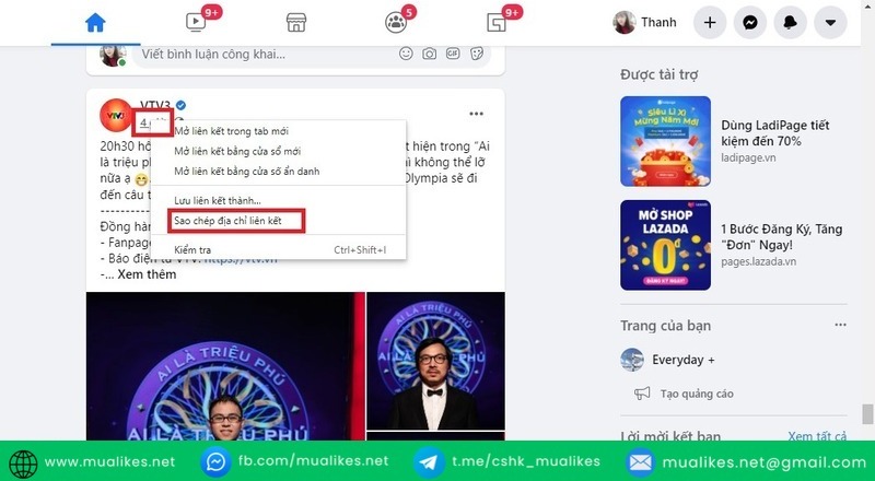 Cách sao chép liên kết video Facebook trên máy tính