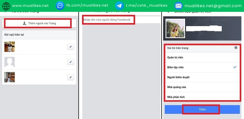 Thêm quản trị viên cho fanpage Facebook rất đơn giản 