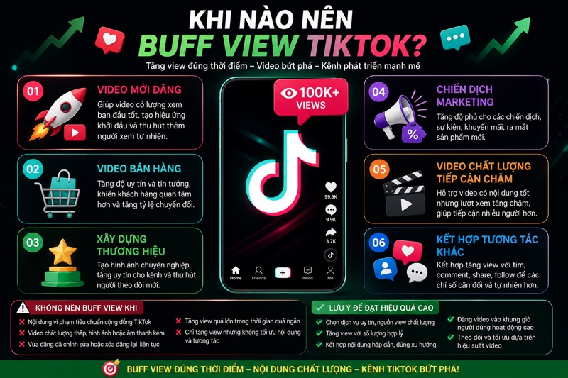 Khi n&agrave;o n&ecirc;n buff view Tiktok