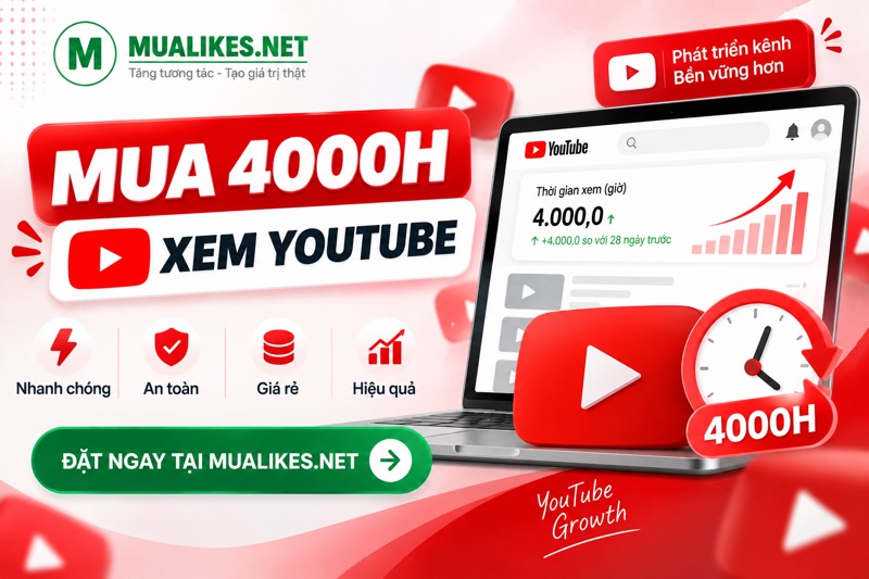 Buff 4000h xem Youtube Nhanh