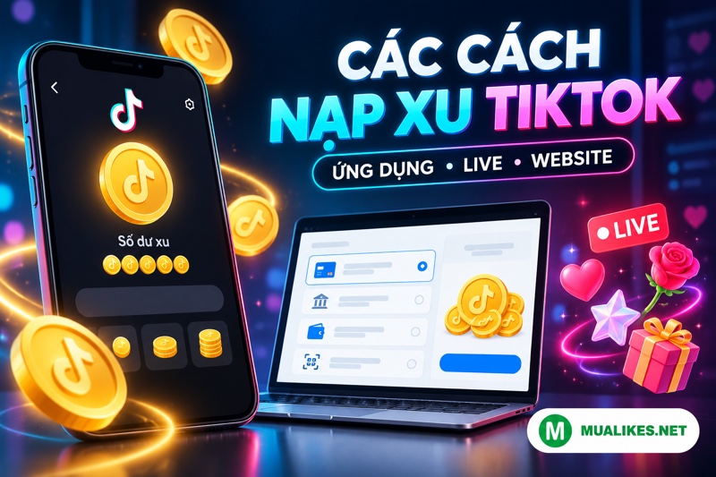 C&aacute;c c&aacute;ch nạp Xu TikTok tr&ecirc;n ứng dụng, trong LIVE v&agrave; tr&ecirc;n website