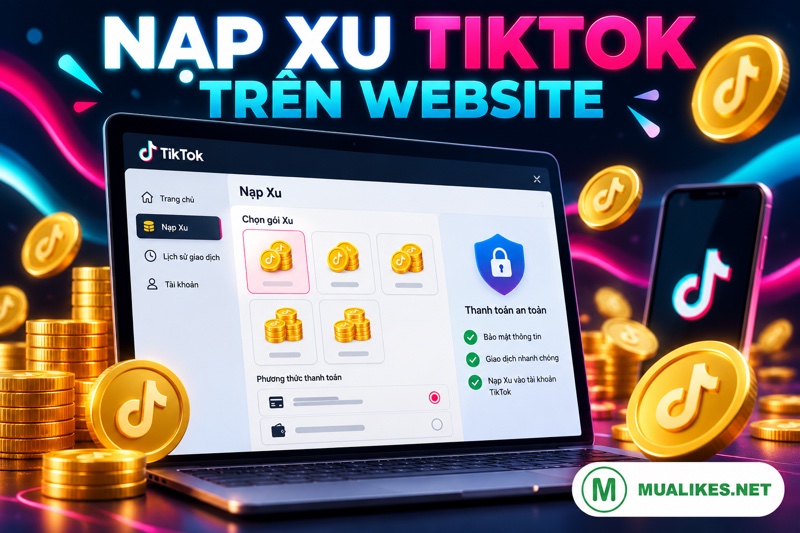 Nạp Xu TikTok tr&ecirc;n website bằng c&aacute;ch chọn g&oacute;i Xu v&agrave; thanh to&aacute;n