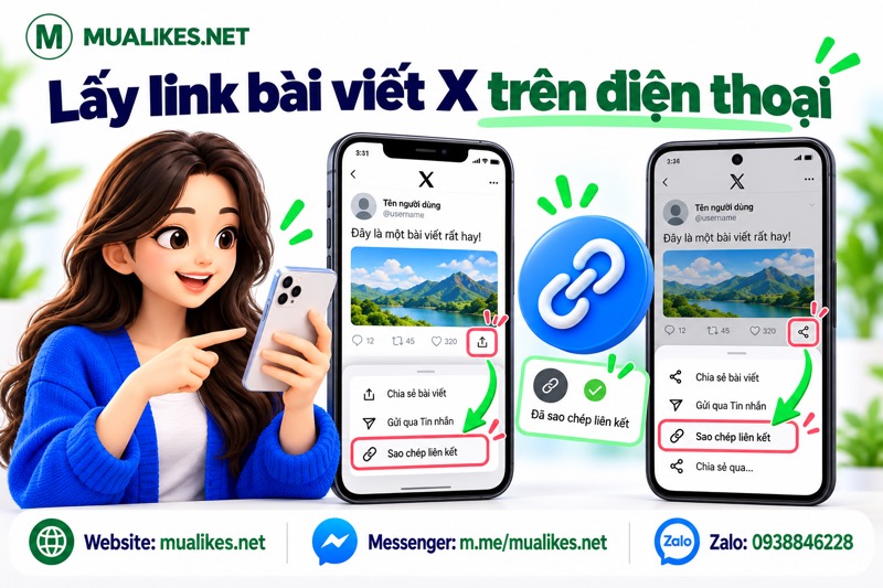 Minh họa lấy link bài viết X trên iPhone và Android
